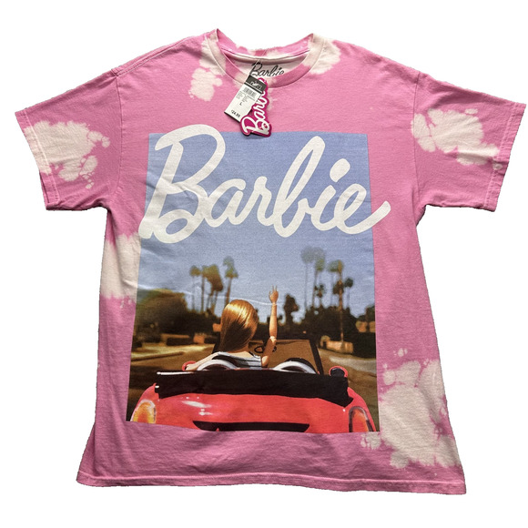 Barbie Other - Barbie Shirt Large Pink Tie Dye Short Sleeve Oversized Graphic